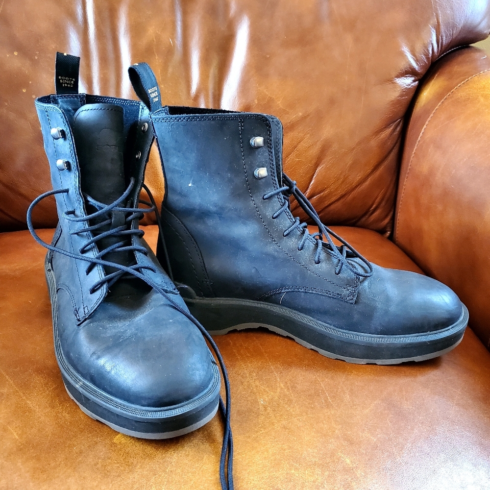 Sorel Hi-Line Black Leather Lace-Up Boots - Picture 4 of 6